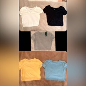 Pack of 5 cropped T shirts